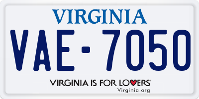 VA license plate VAE7050