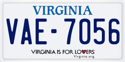VA license plate VAE7056