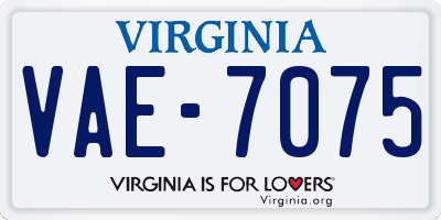 VA license plate VAE7075