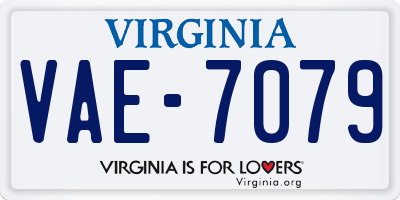 VA license plate VAE7079
