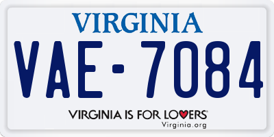 VA license plate VAE7084