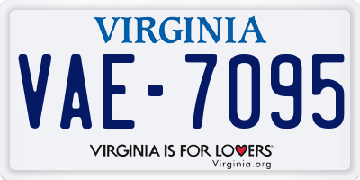 VA license plate VAE7095