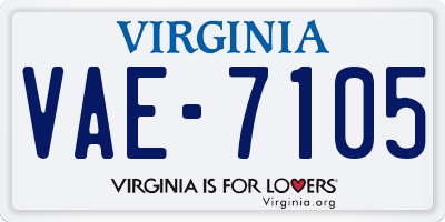 VA license plate VAE7105