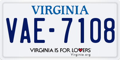 VA license plate VAE7108