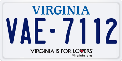 VA license plate VAE7112