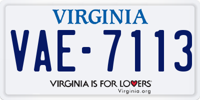 VA license plate VAE7113