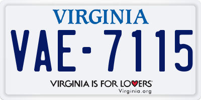 VA license plate VAE7115