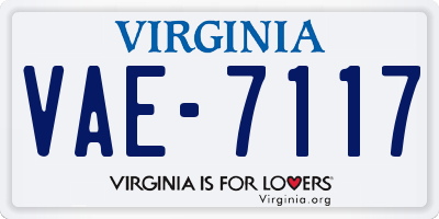 VA license plate VAE7117