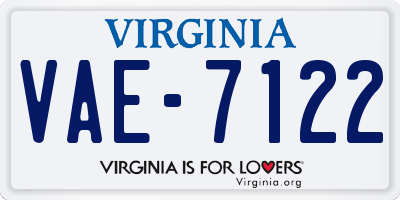 VA license plate VAE7122