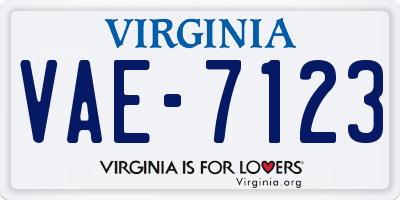 VA license plate VAE7123
