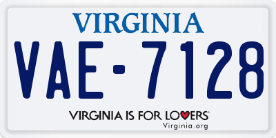 VA license plate VAE7128