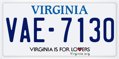 VA license plate VAE7130