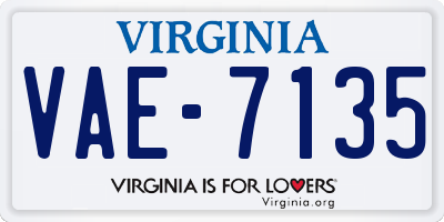 VA license plate VAE7135