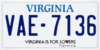 VA license plate VAE7136