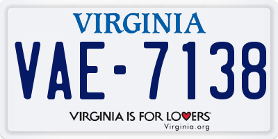 VA license plate VAE7138