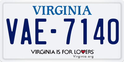 VA license plate VAE7140