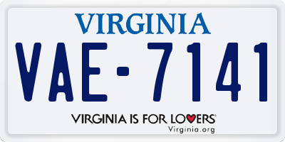 VA license plate VAE7141