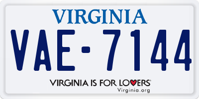 VA license plate VAE7144