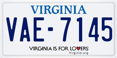 VA license plate VAE7145