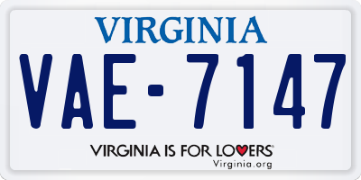 VA license plate VAE7147