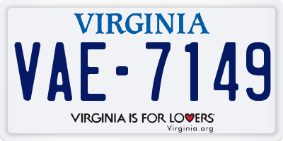 VA license plate VAE7149