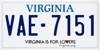 VA license plate VAE7151