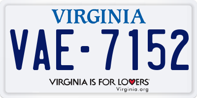 VA license plate VAE7152