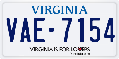 VA license plate VAE7154