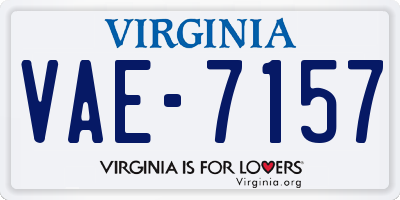 VA license plate VAE7157