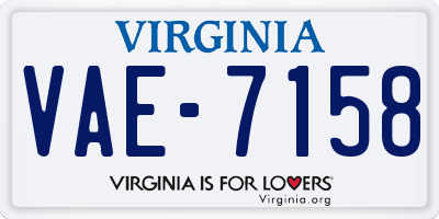 VA license plate VAE7158
