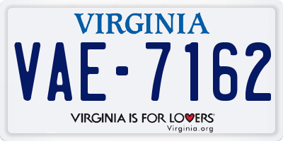 VA license plate VAE7162