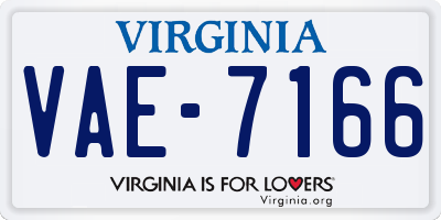 VA license plate VAE7166