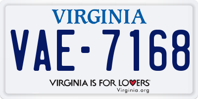VA license plate VAE7168