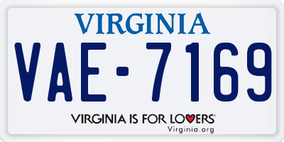VA license plate VAE7169
