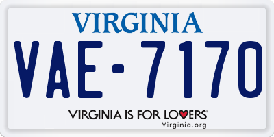 VA license plate VAE7170