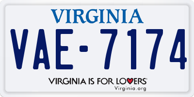 VA license plate VAE7174