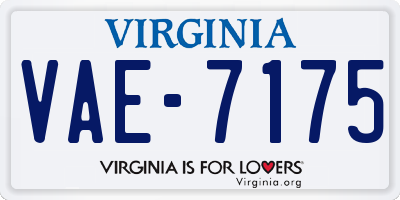 VA license plate VAE7175