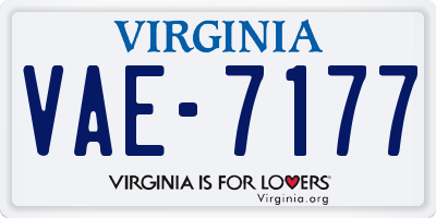 VA license plate VAE7177