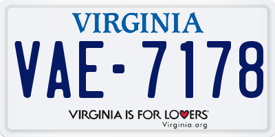 VA license plate VAE7178