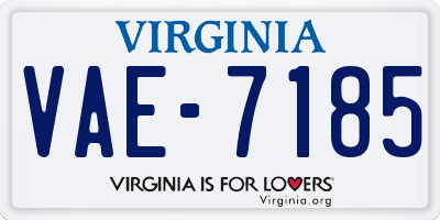 VA license plate VAE7185