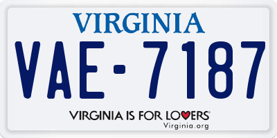 VA license plate VAE7187