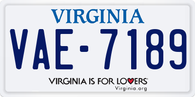 VA license plate VAE7189