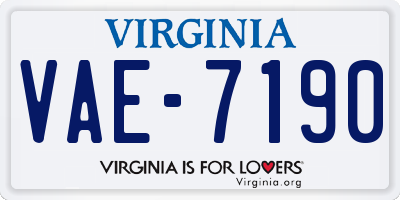 VA license plate VAE7190