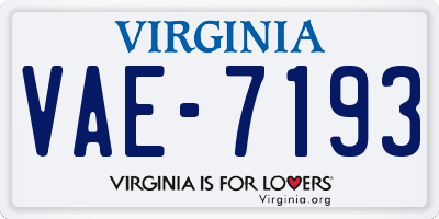 VA license plate VAE7193