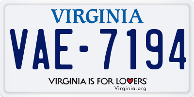 VA license plate VAE7194