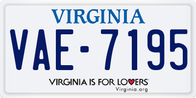 VA license plate VAE7195