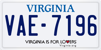 VA license plate VAE7196