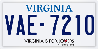 VA license plate VAE7210