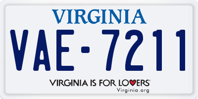 VA license plate VAE7211