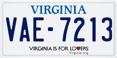 VA license plate VAE7213